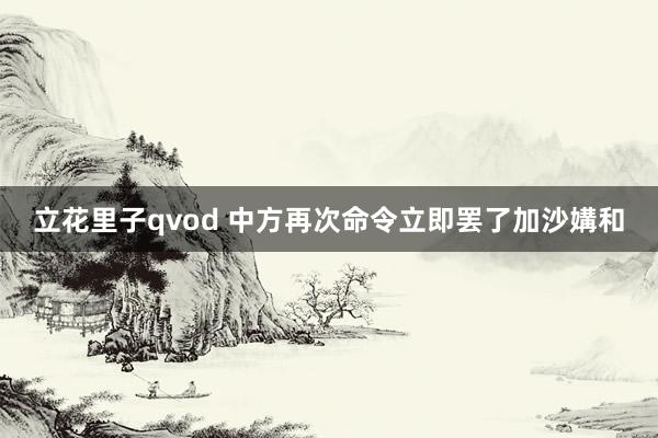 立花里子qvod 中方再次命令立即罢了加沙媾和