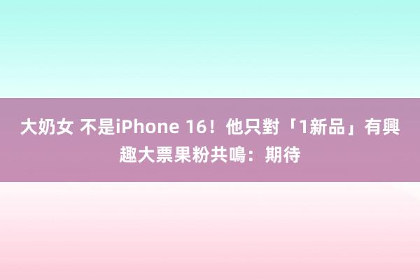 大奶女 不是iPhone 16！他只對「1新品」有興趣　大票果粉共鳴：期待